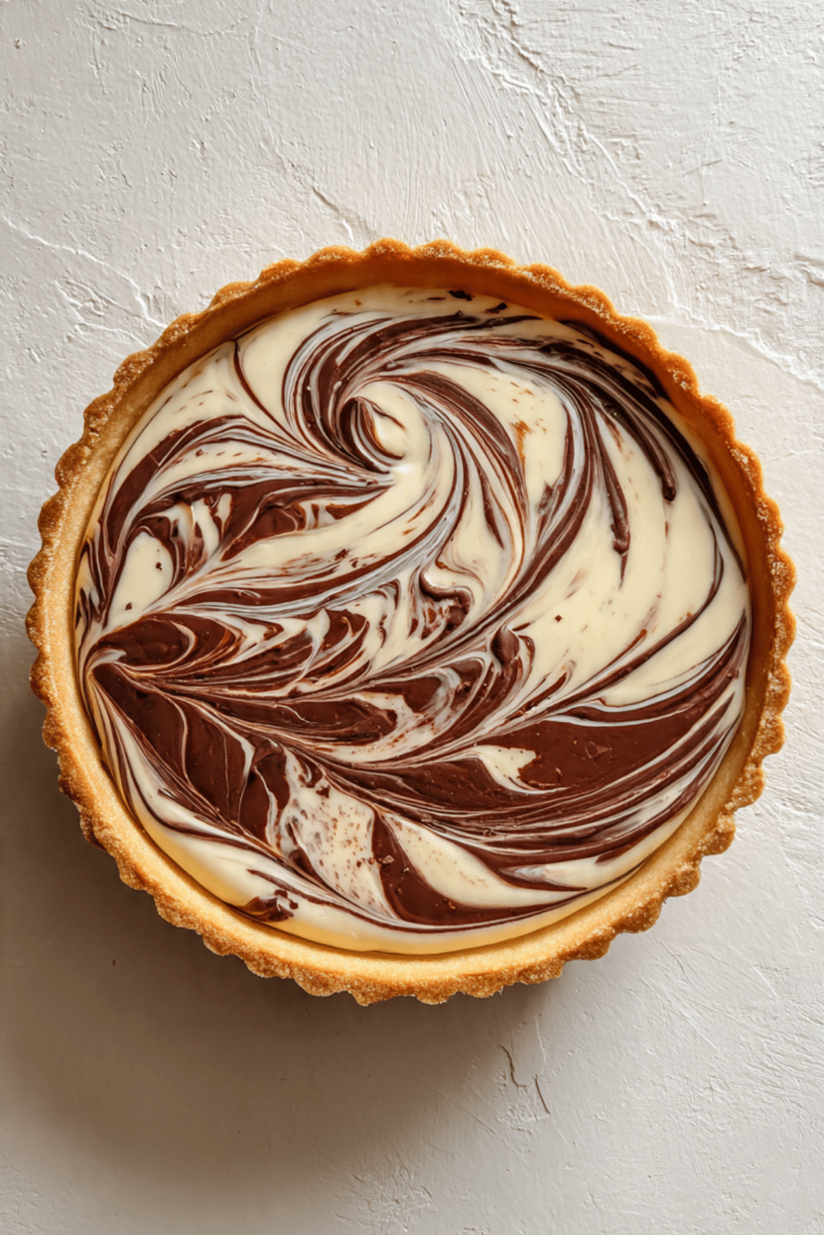 Chocolate Fudge Swirled Lemon Ricotta Tart