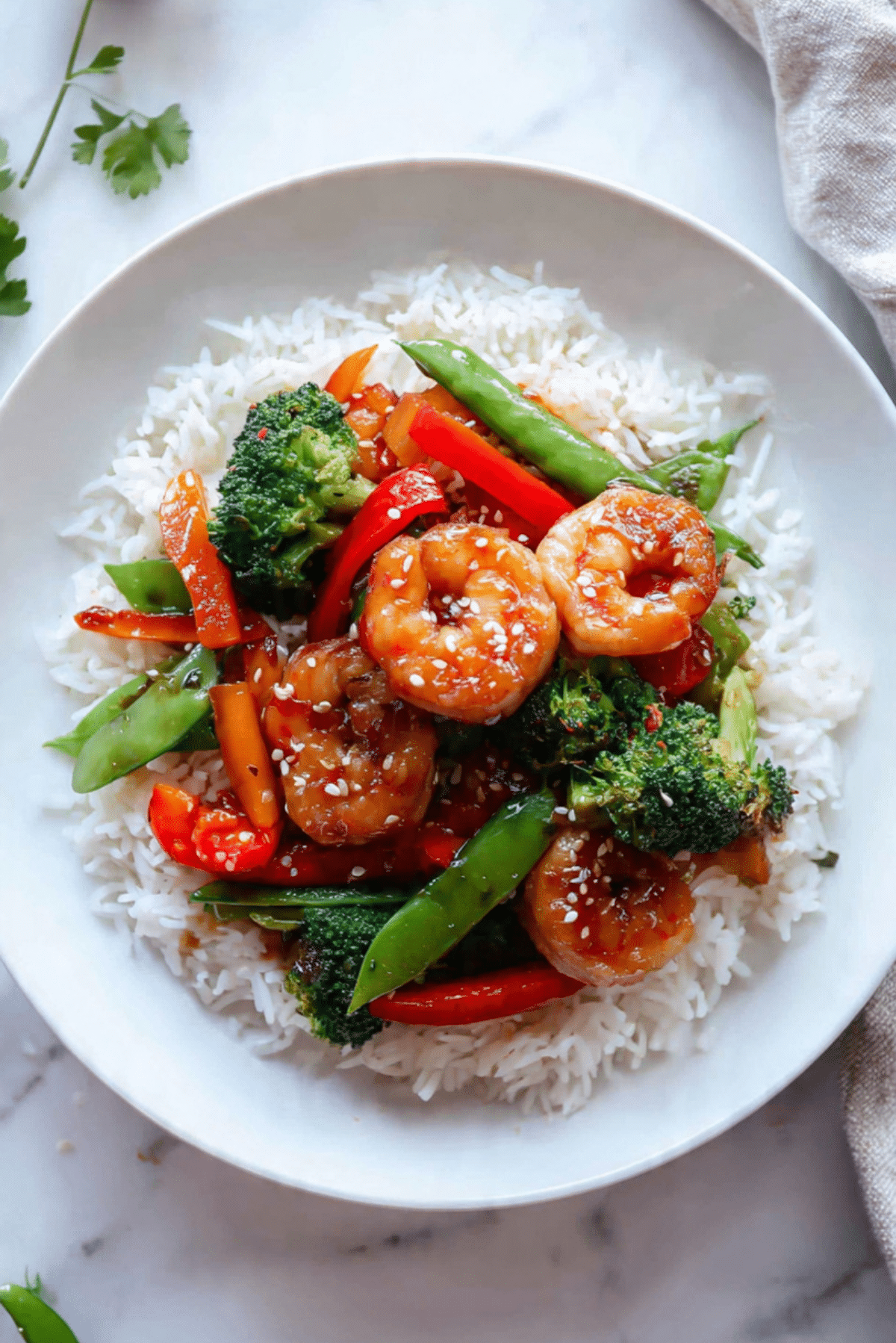 Honey Garlic Shrimp Stir-Fry