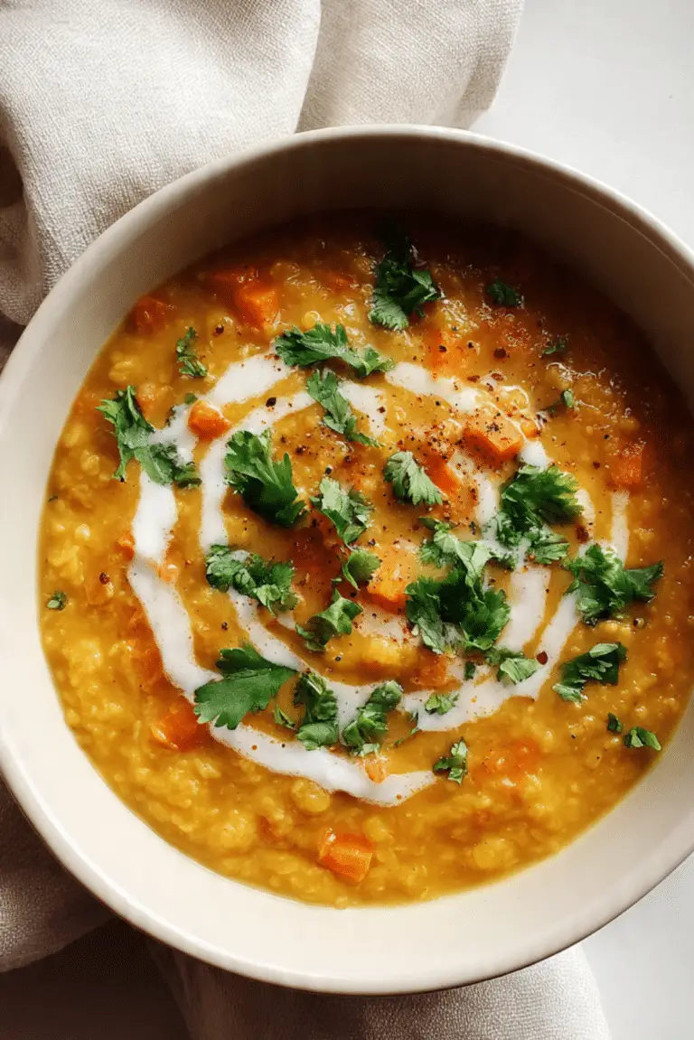 Coconut Lentil Soup with Curry Spices Recipe