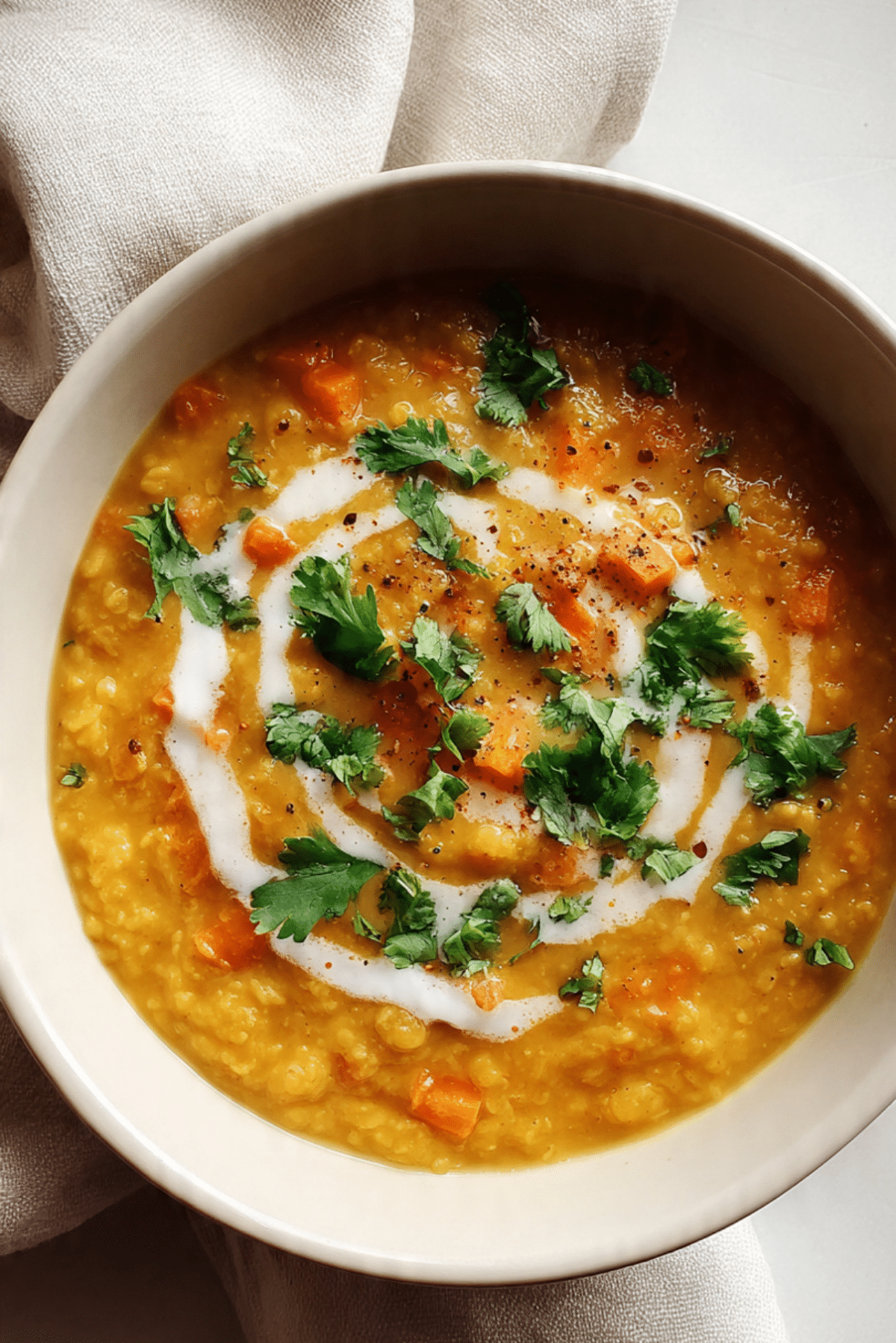 Coconut Lentil Soup with Curry Spices Recipe