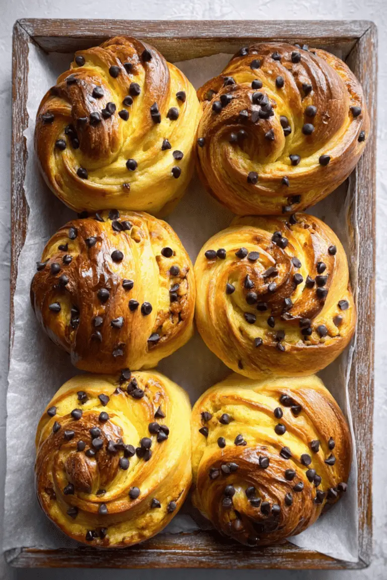Chocolate Chip Vanilla Custard Brioches