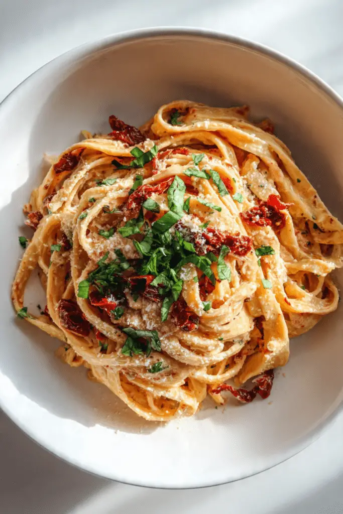Creamy Sun-Dried Tomato Fettuccine