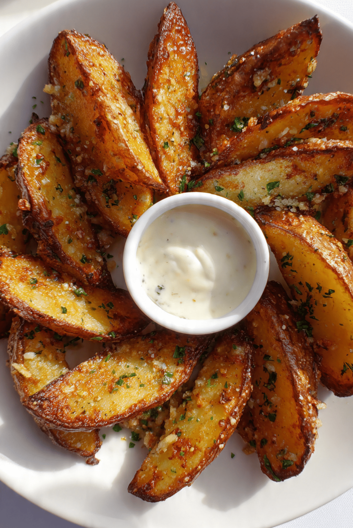 Garlic Parmesan Potato Wedges Recipe