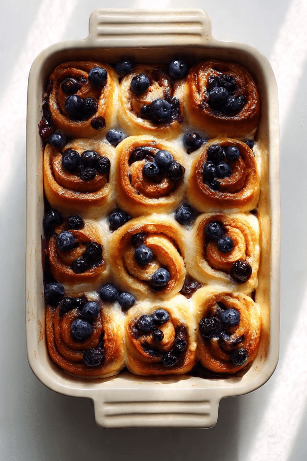 Blueberry Cinnamon Roll Casserole