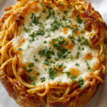 Spaghetti Garlic Bread Bowls Recipe