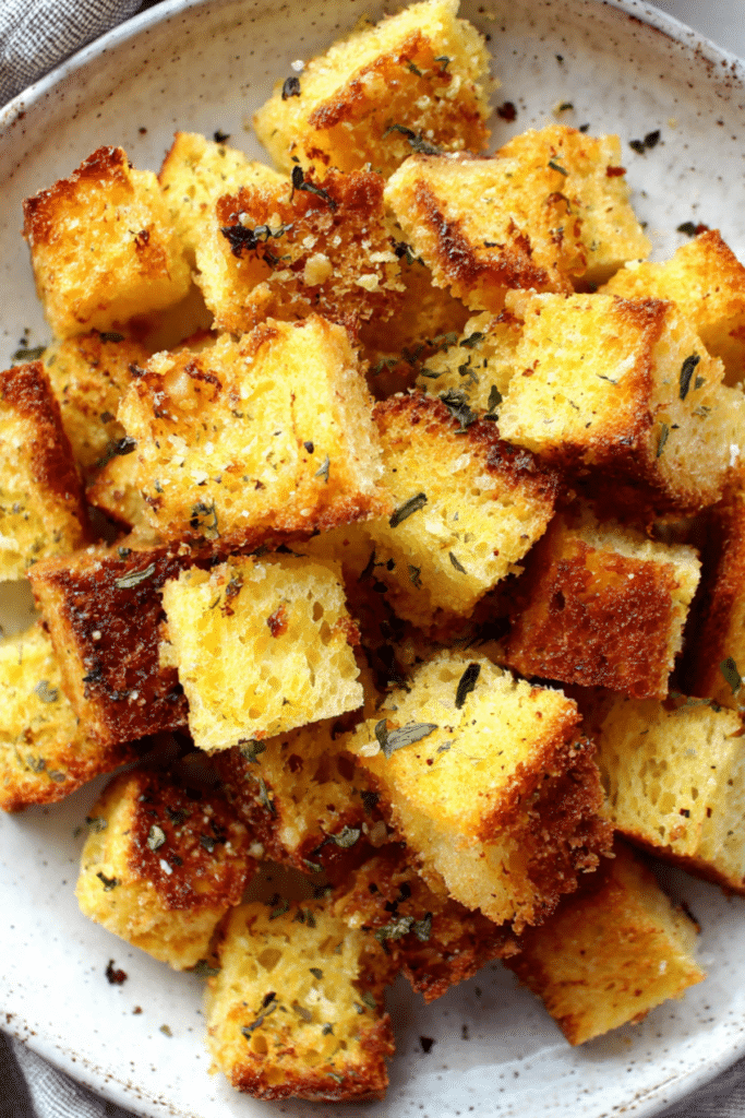 Easy Homemade Parmesan Garlic Croutons