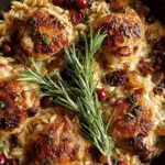 Cranberry-Rosemary Chicken Orzo Skillet Recipe