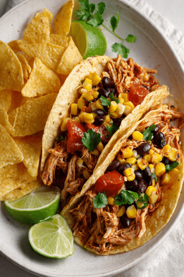 Southwestern Crockpot Chicken Tacos