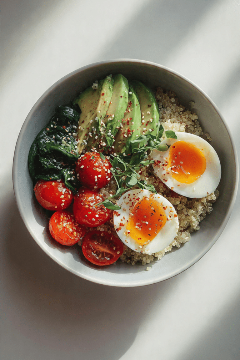 Breakfast Bowl with Quinoa and Avocado