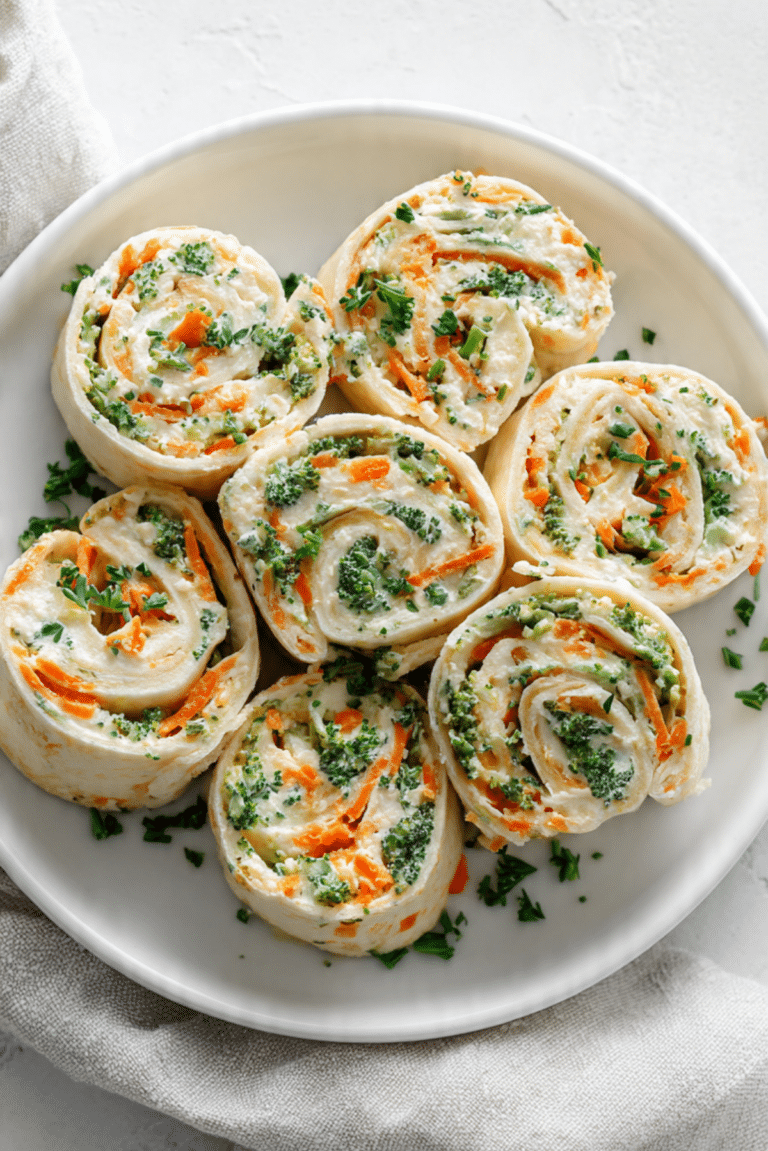 Veggie Pinwheels with Broccoli and Carrots Recipe
