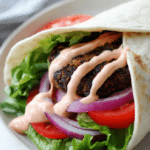 Black Bean Burger Wrap with Chipotle Aioli