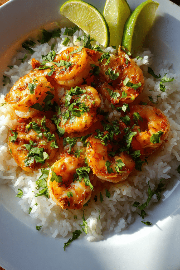 Garlic Lime Shrimp with Rice