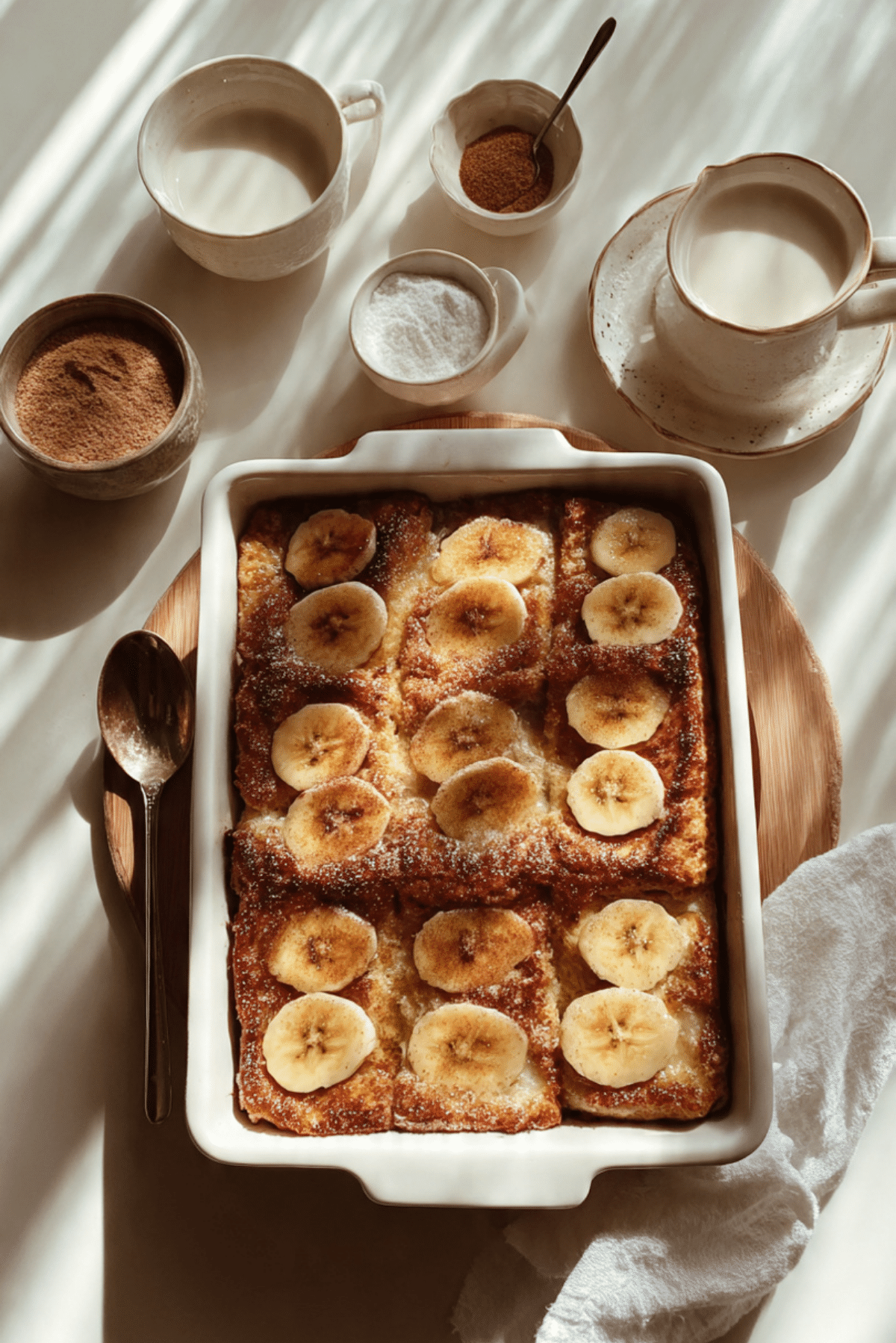Overnight Baked Banana French Toast Casserole