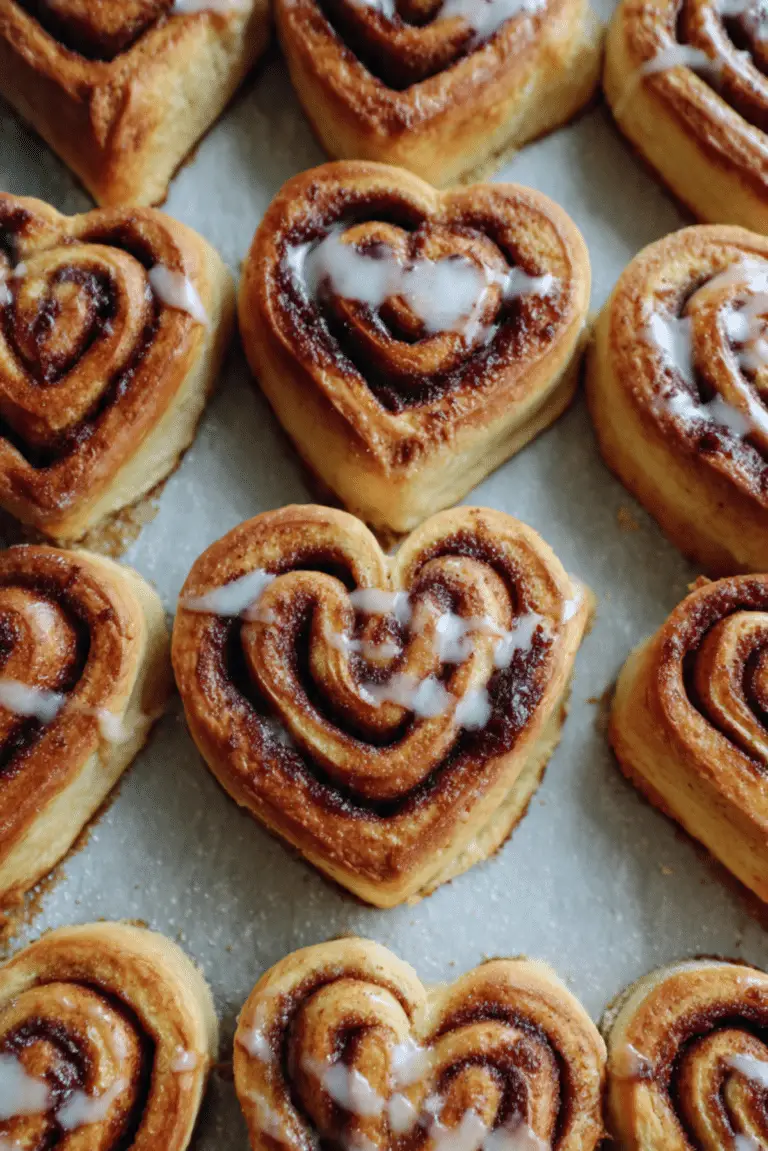 Heart-Shaped Cinnamon Rolls