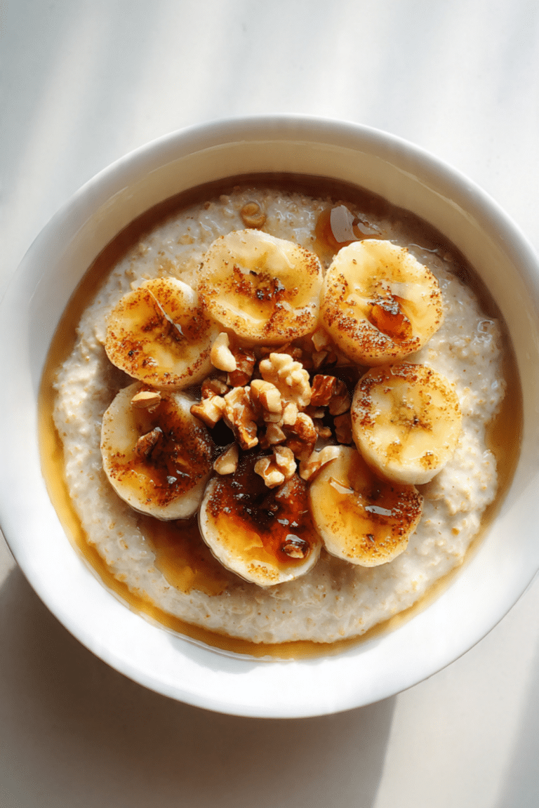 Vanilla Bean Oatmeal with Caramelized Bananas
