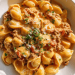 Creamy Rotel Pasta with Ground Beef