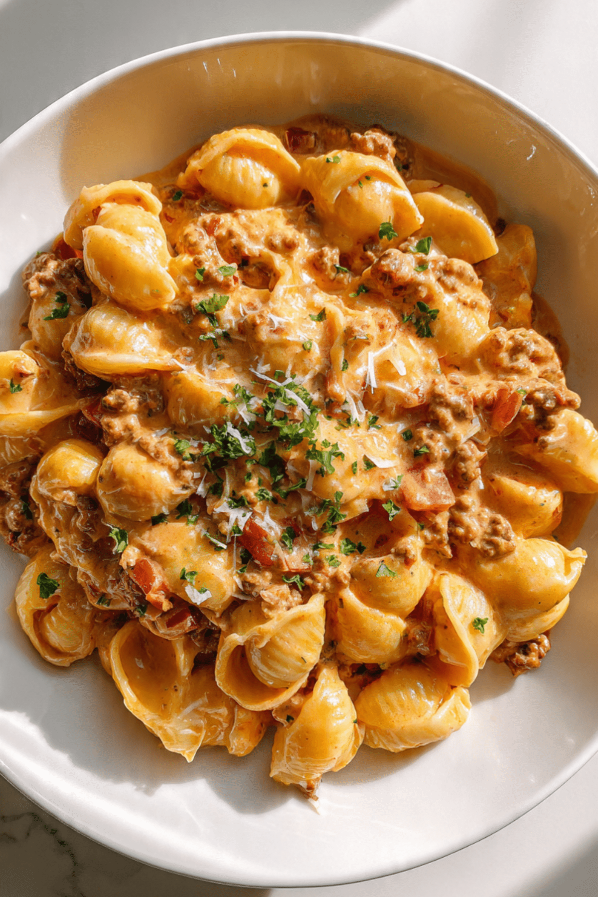 Creamy Rotel Pasta with Ground Beef