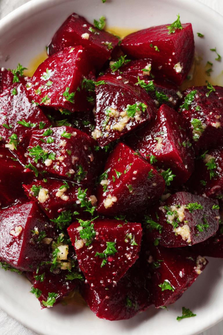 Mediterranean Beets With Garlic and Olive Oil