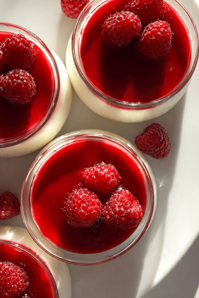 Panna Cotta with Raspberry Sauce