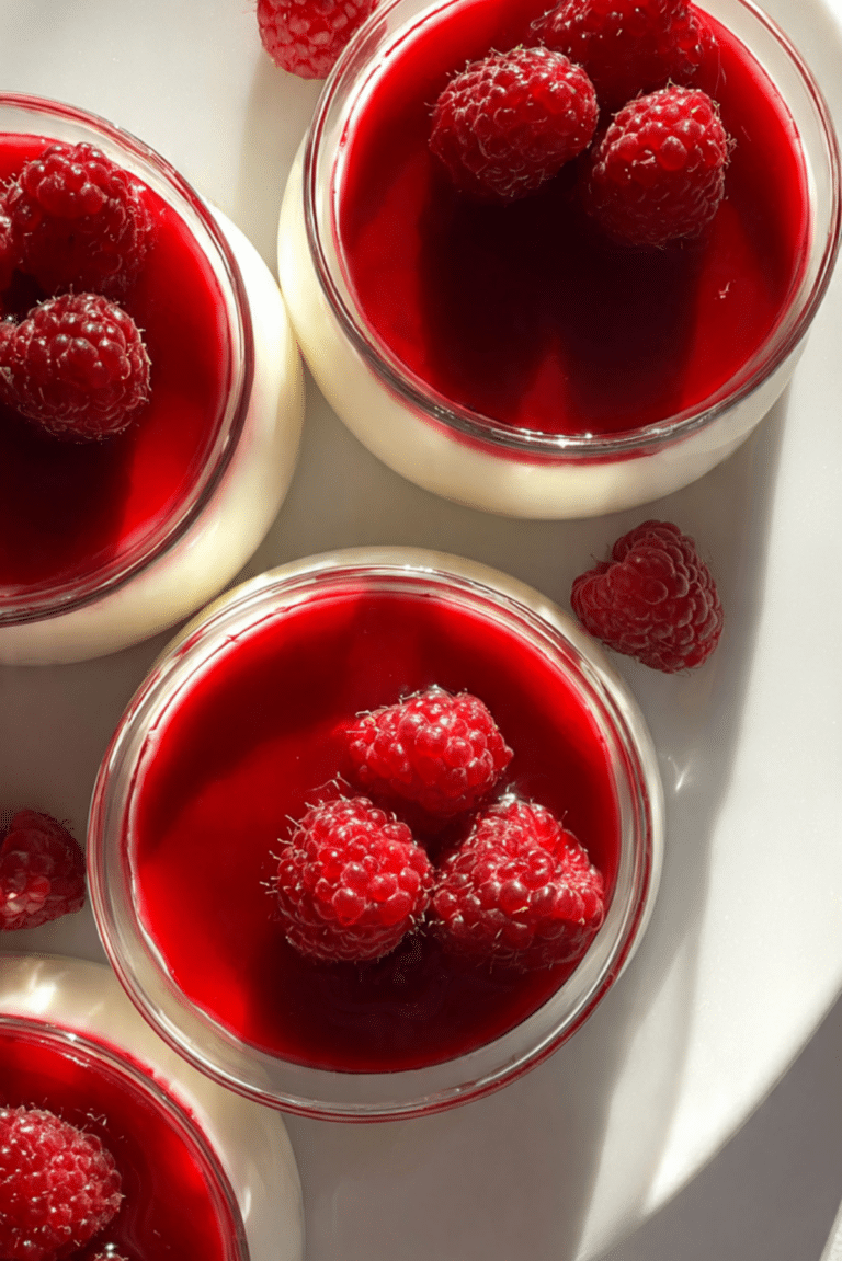 Panna Cotta with Raspberry Sauce