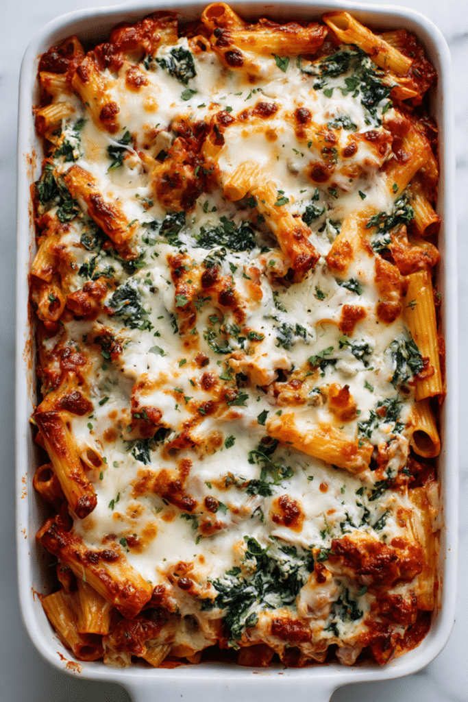 Baked Ziti with Spinach