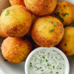 Potato Cheese Balls with Herb Sauce