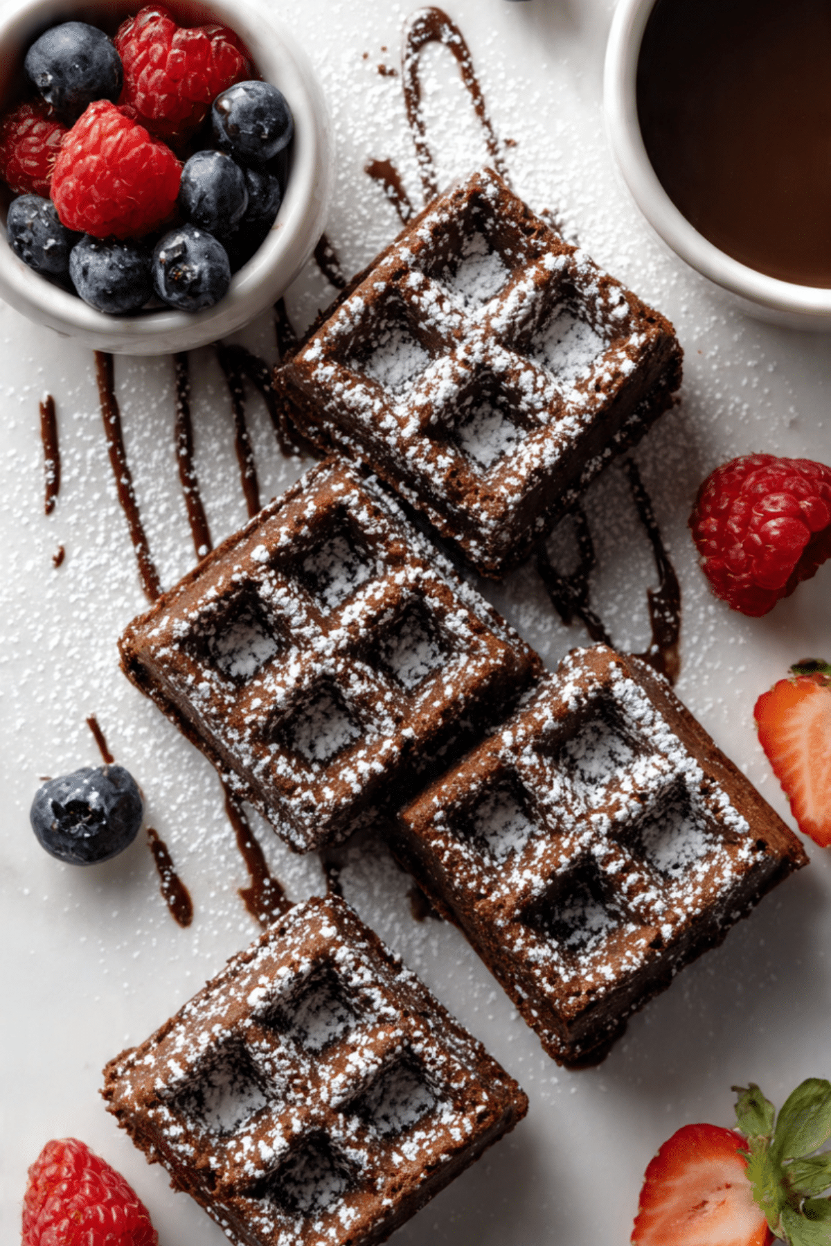Brownie Mix Waffle Bites