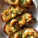 Cheesy Garlic Shrimp Toast