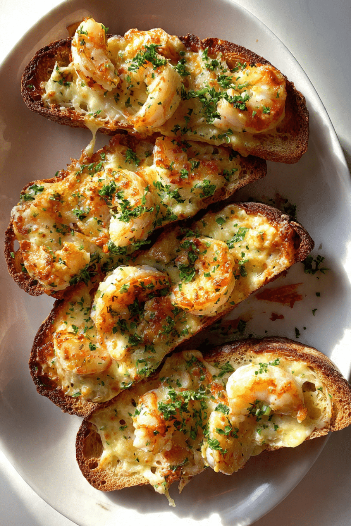 Cheesy Garlic Shrimp Toast