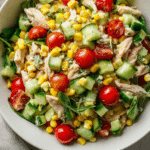 Chicken Salad with Corn, Cucumber & Cherry Tomatoes