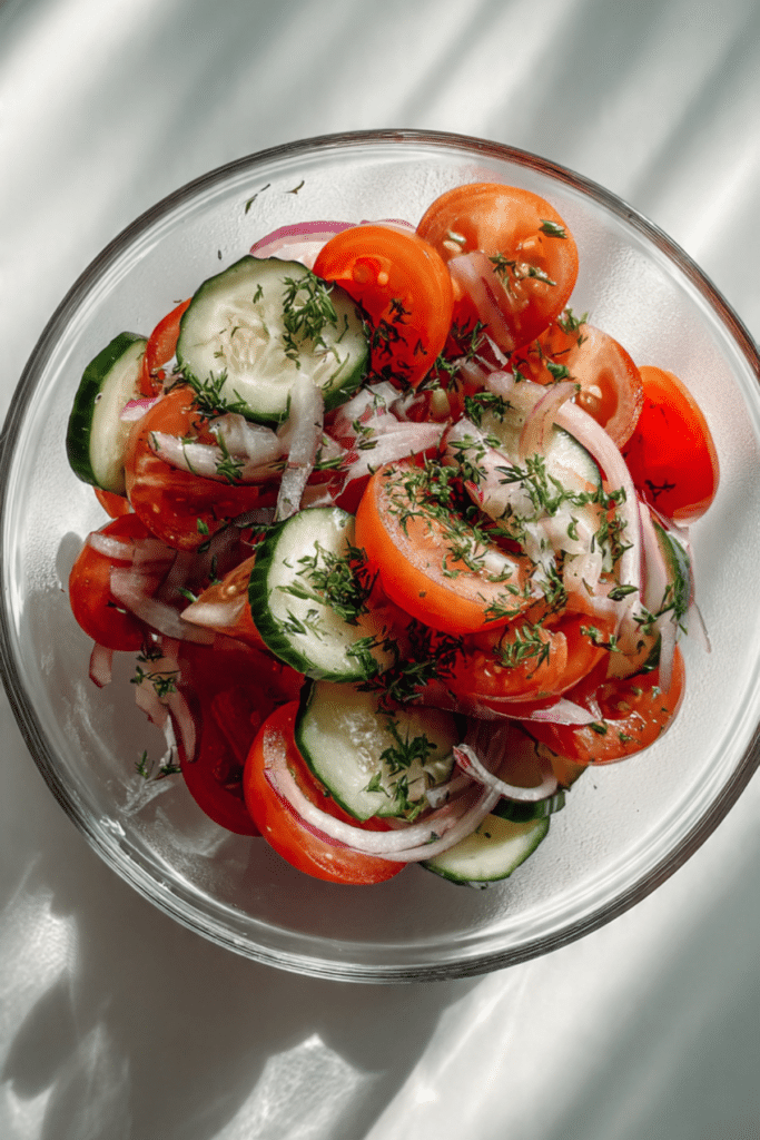 Marinated Cucumbers, Onions & Tomatoes