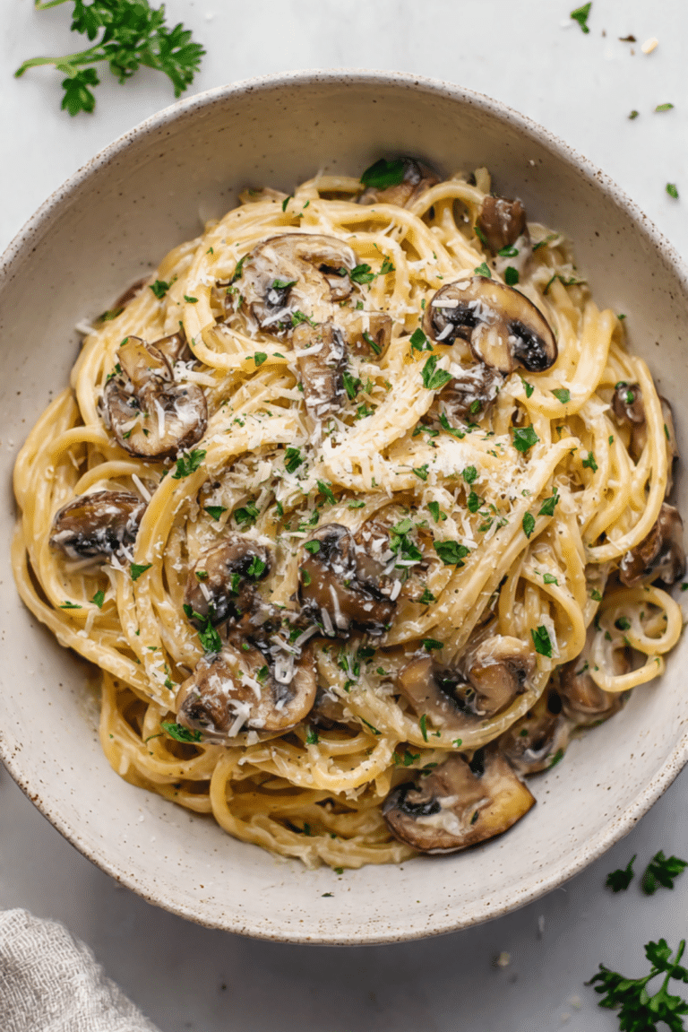 Lazy Creamy Mushroom Pasta