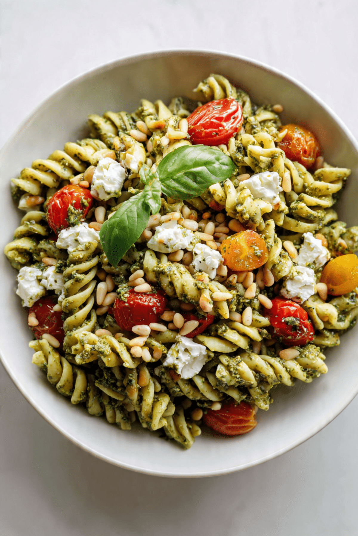 Pesto Pasta Salad with Goat Cheese