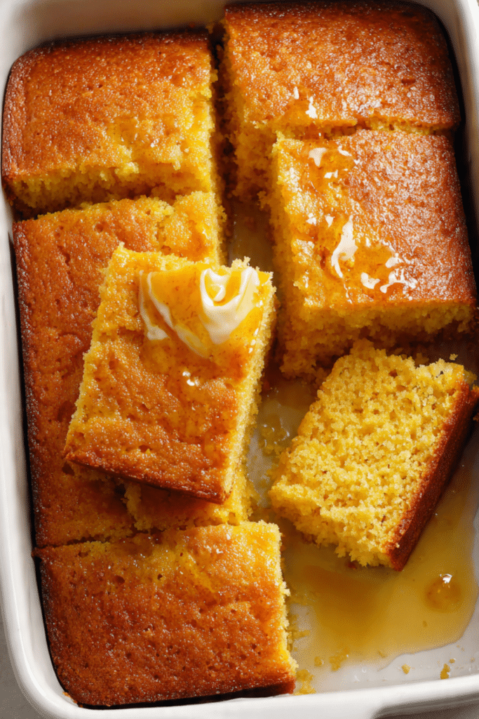 Moist Cornbread with Whipped Maple Cinnamon Butter