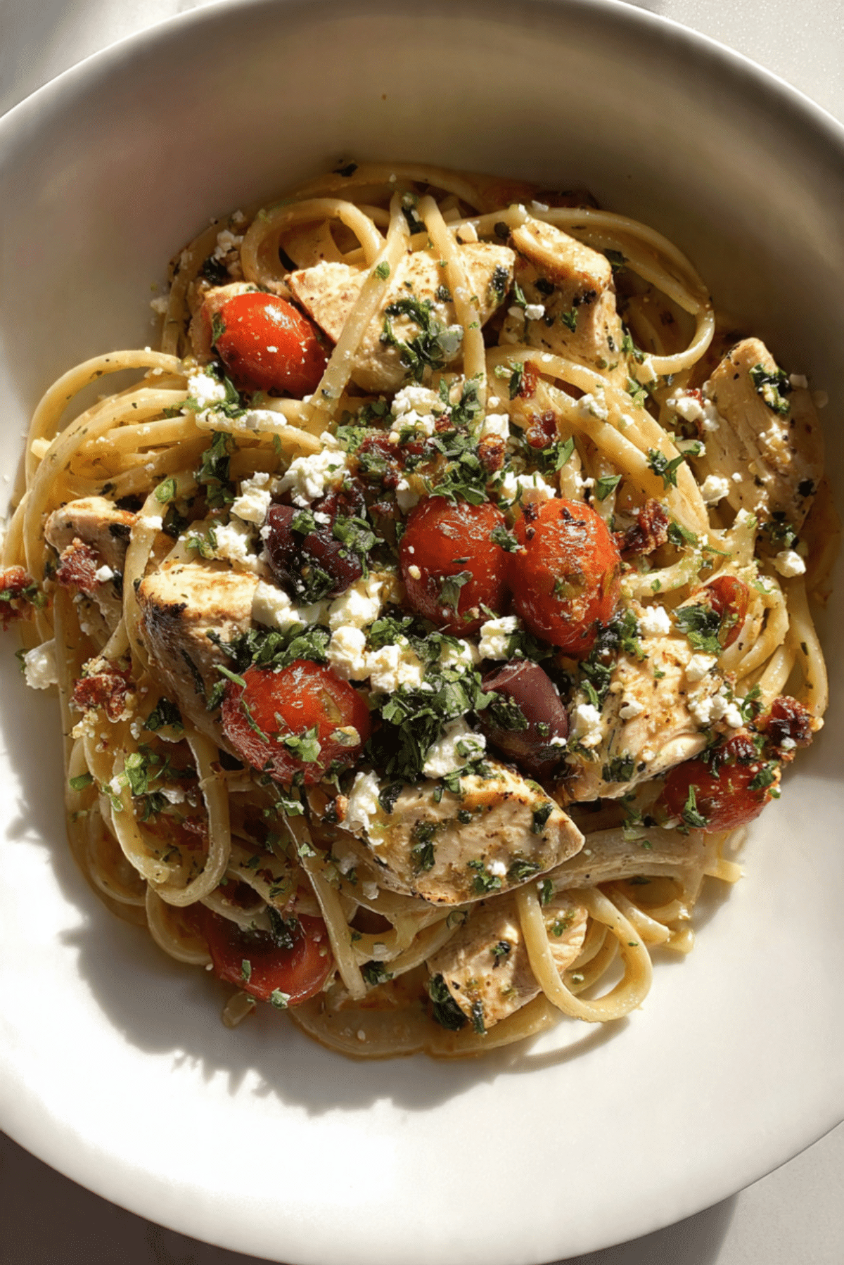 Tasty Mediterranean Chicken Feta Pasta