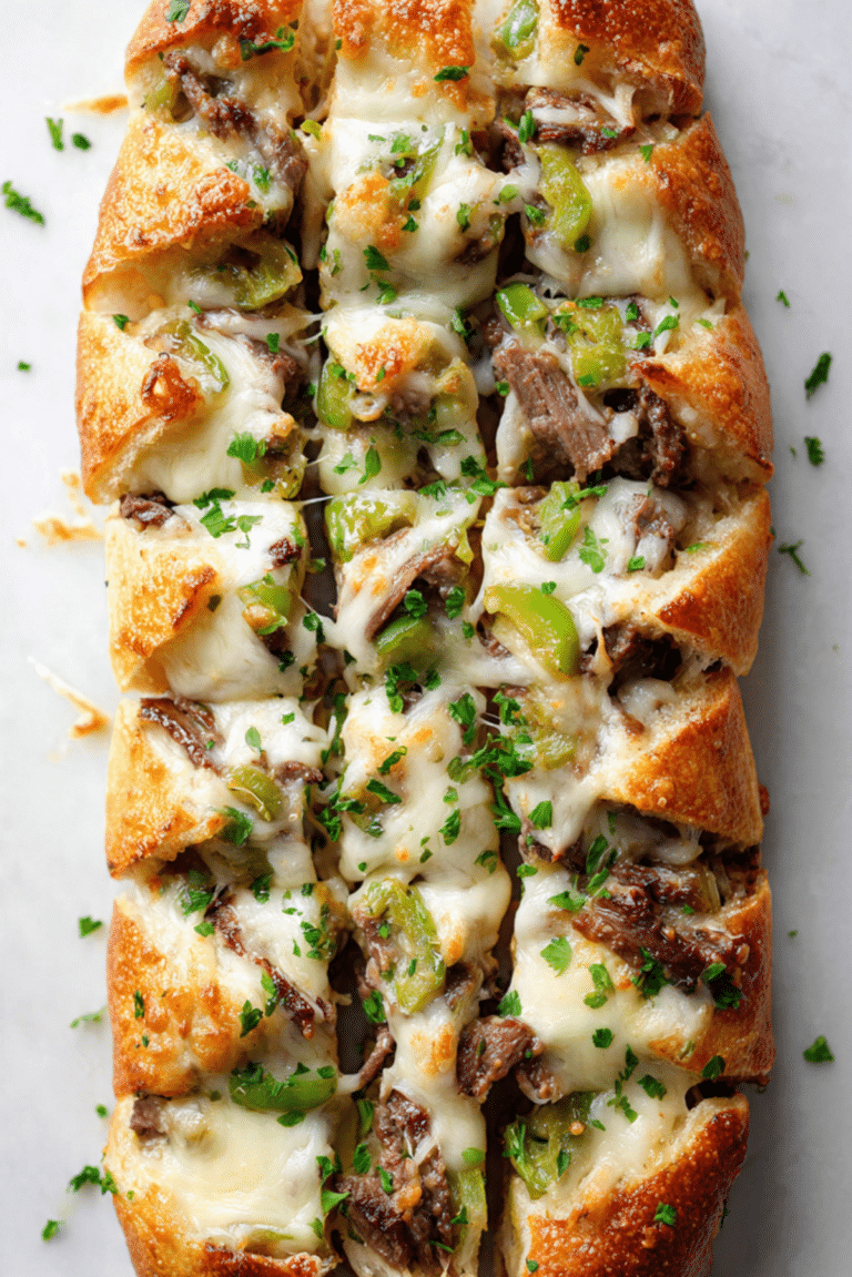 Philly Cheesesteak Stuffed Cheesy Breadsticks