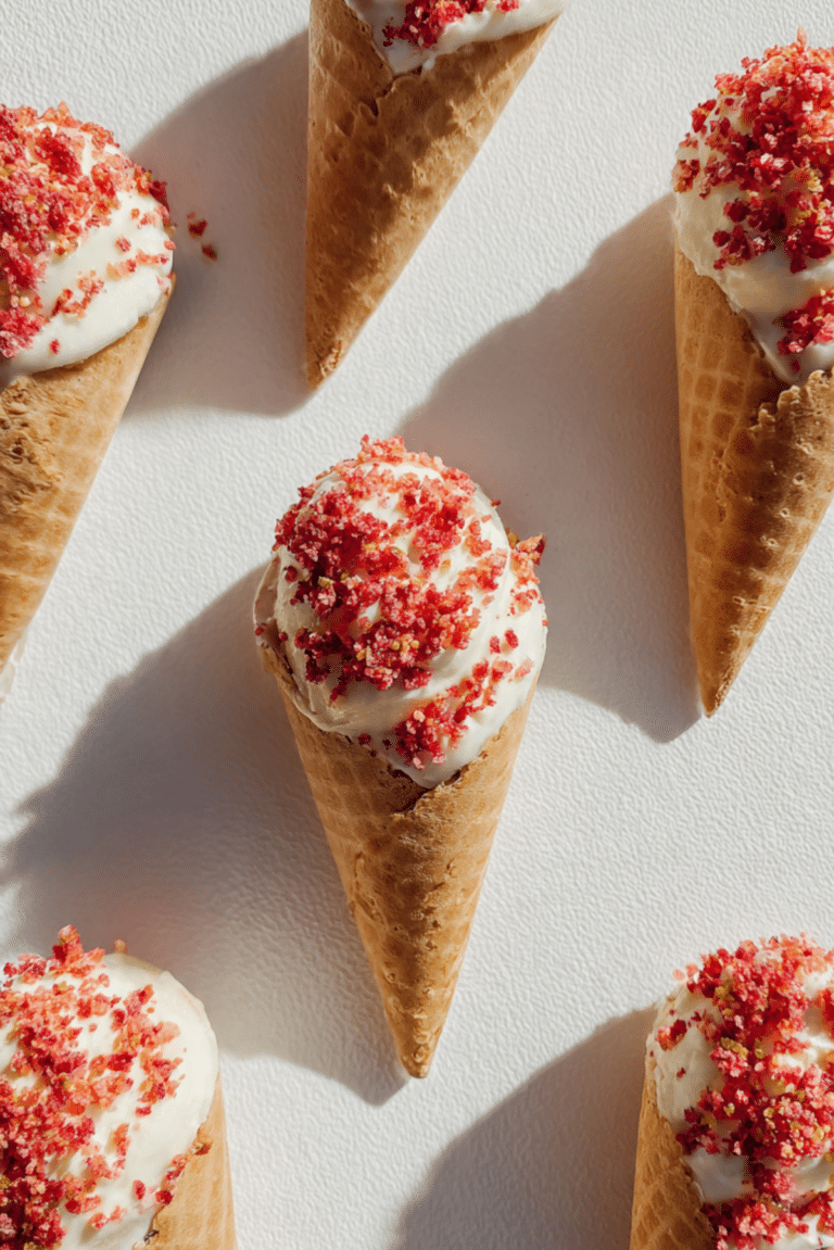 Strawberry Crunch Cheesecake Cones
