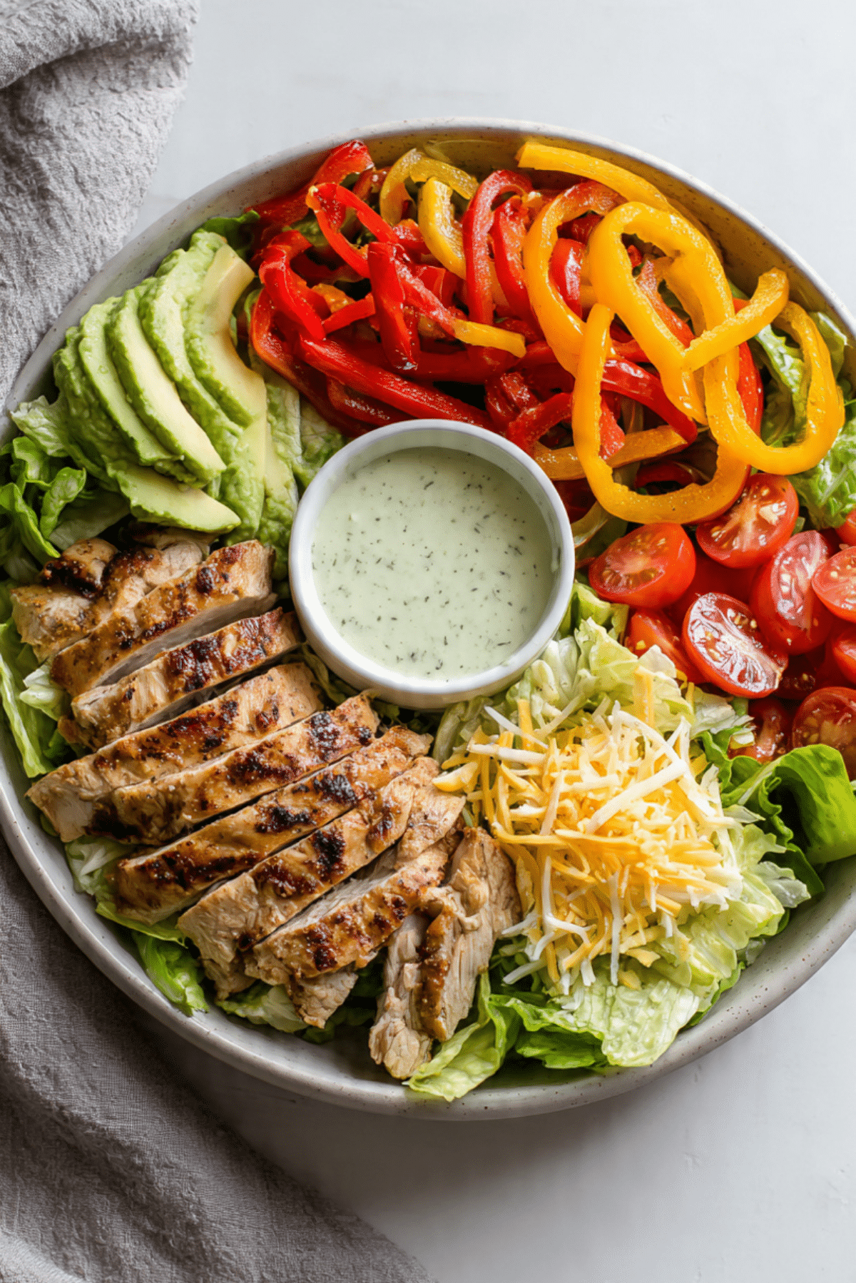 Fajita Salad with Cilantro Lime Dressing