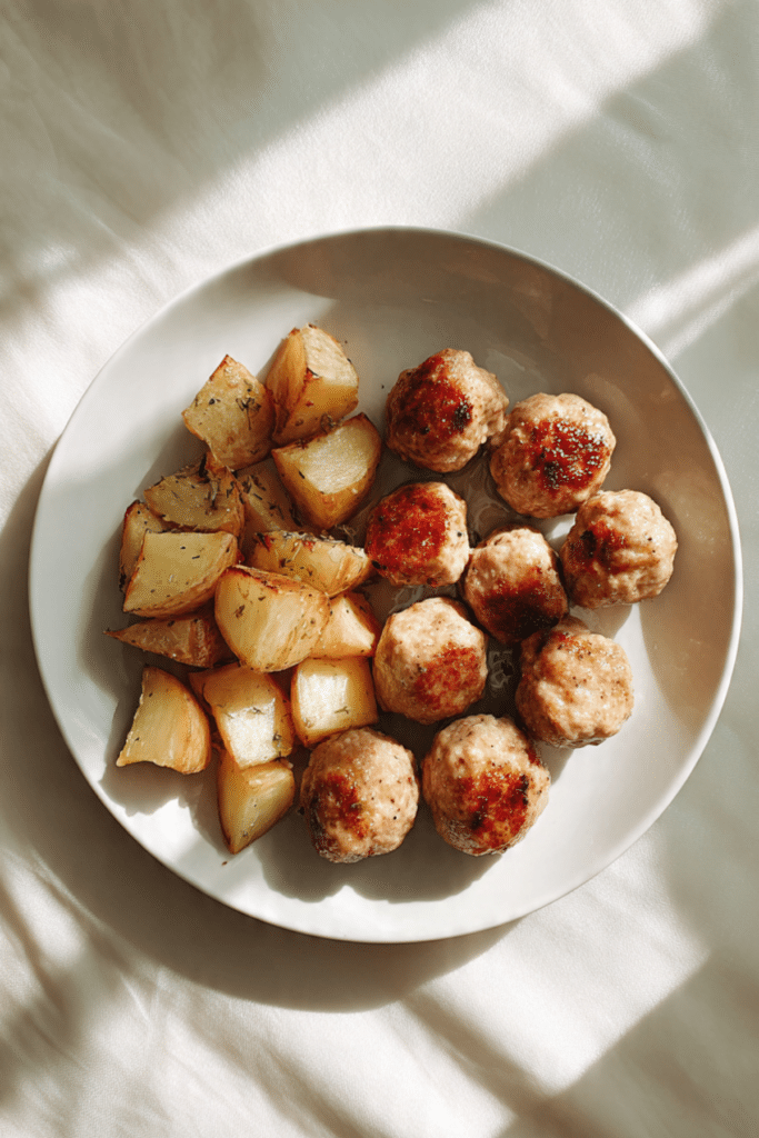 Chicken Meatballs with Potatoes