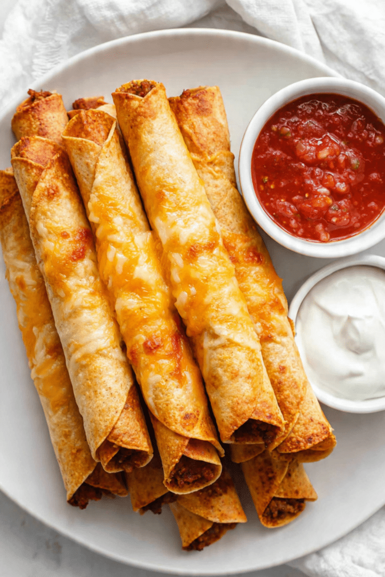 Baked Cheesy Beef Taquitos