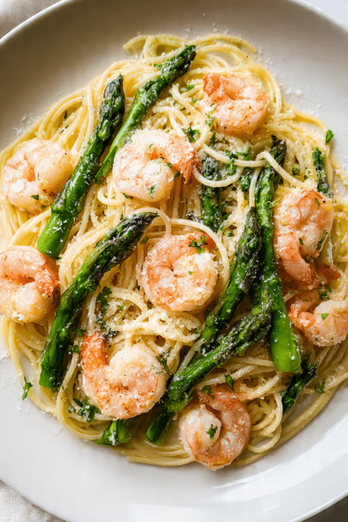 Angel Hair with Shrimp and Asparagus