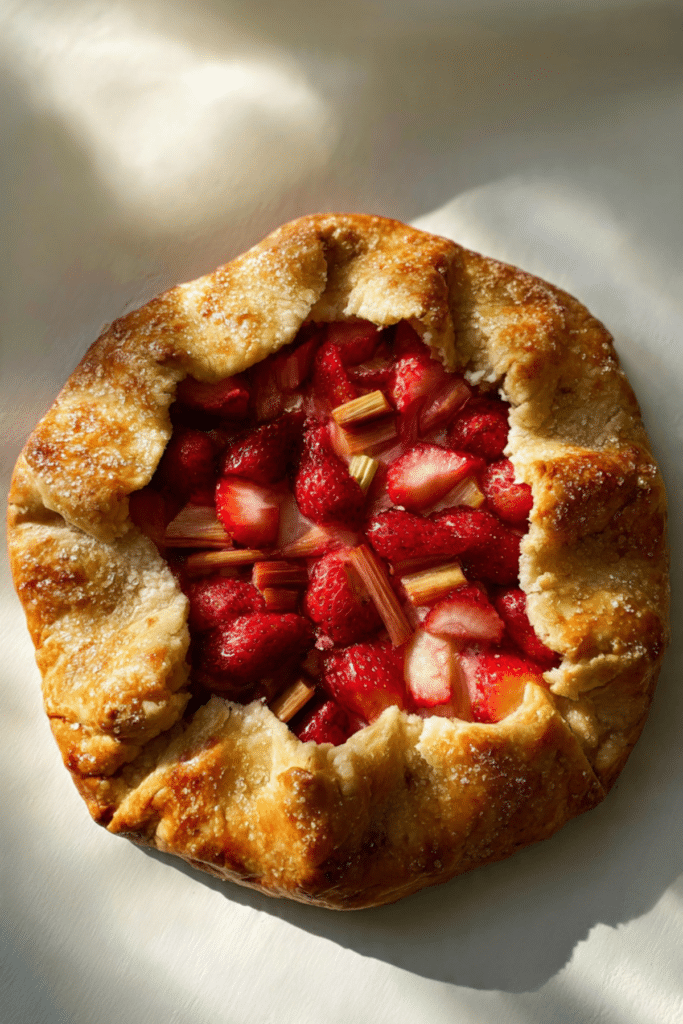 Strawberry Rhubarb Galette with Puff Pastry