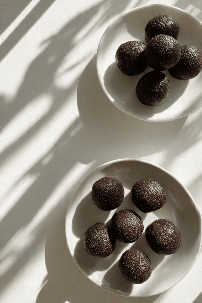 Black Sesame Brownie Protein Balls