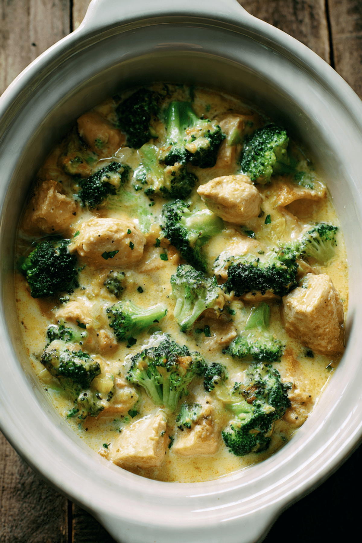 Crockpot Chicken and Broccoli (Cheesy!)
