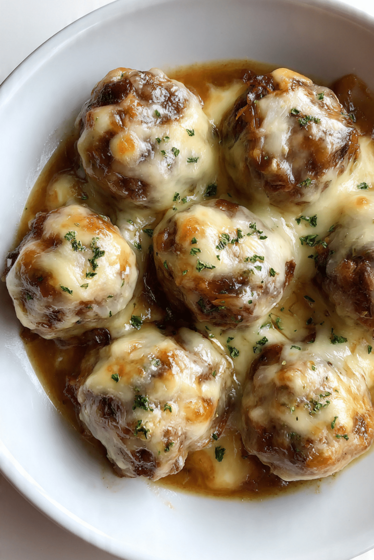 French Onion Meatballs