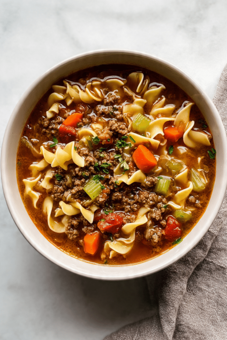 Hamburger Noodle Soup