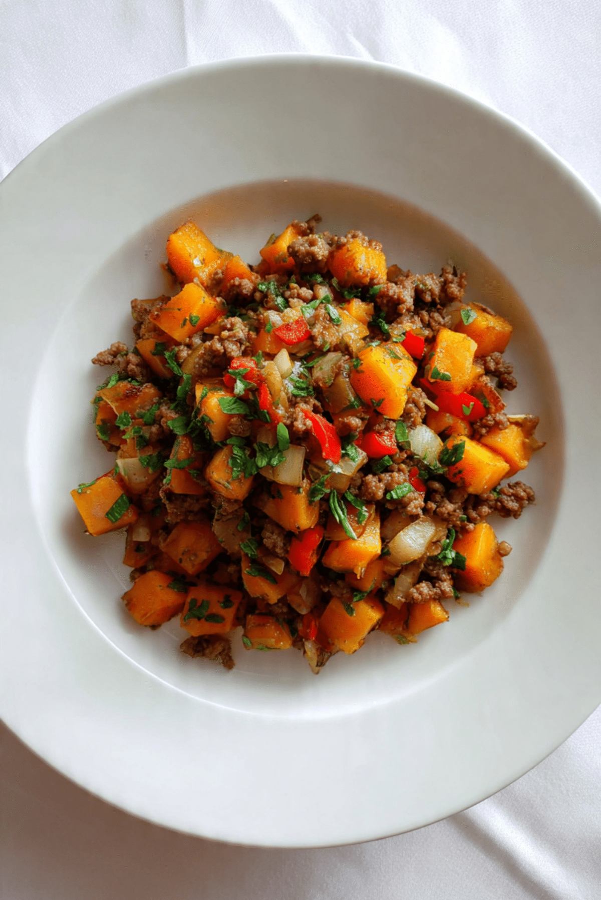 Easy Ground Beef and Sweet Potato Hash Recipe