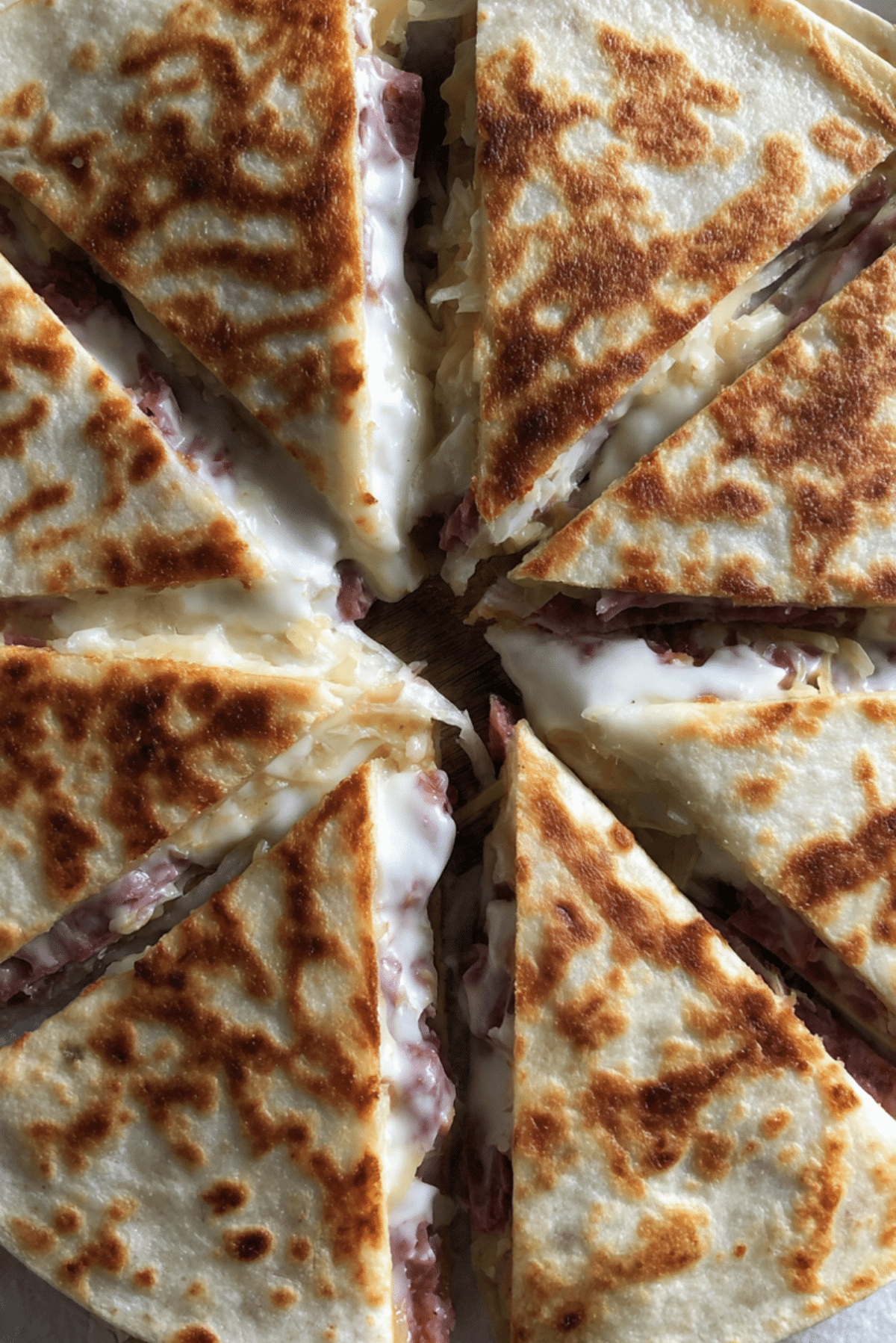 Corned Beef Swiss Reuben Quesadillas