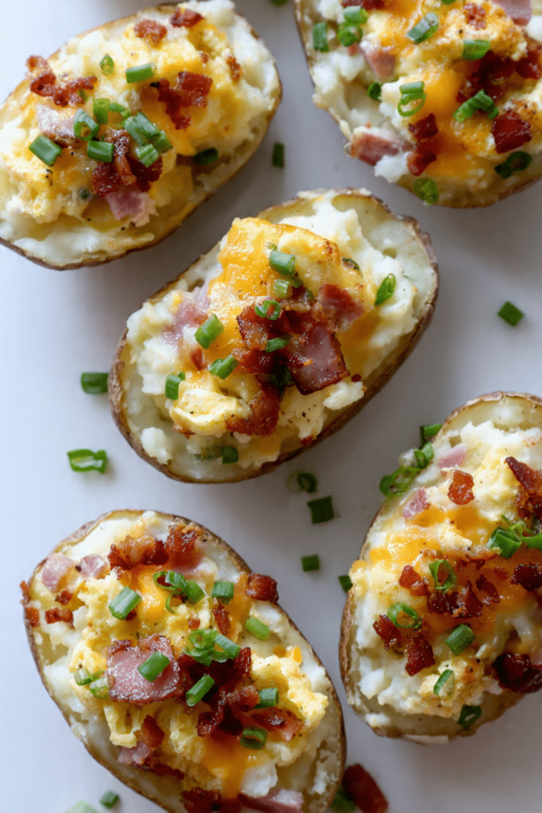 Twice Baked Loaded Breakfast Potatoes