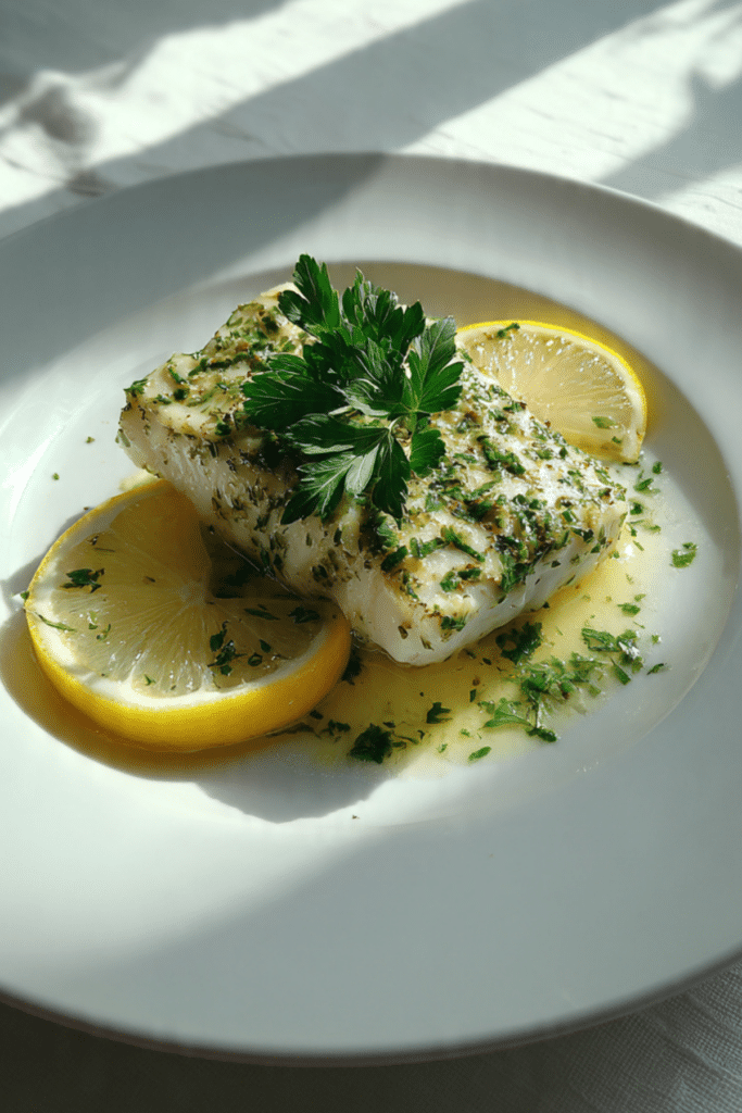 Baked Halibut with Herb Butter